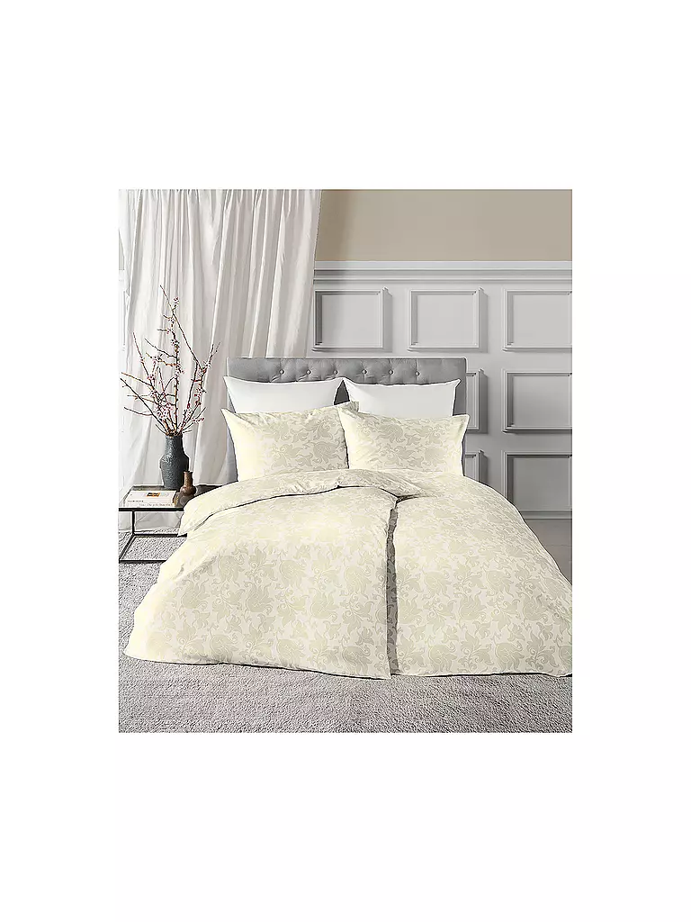 FLEURESSE Damast Bettwäsche OPAL 2x70x90cm/200x200cm Creme creme