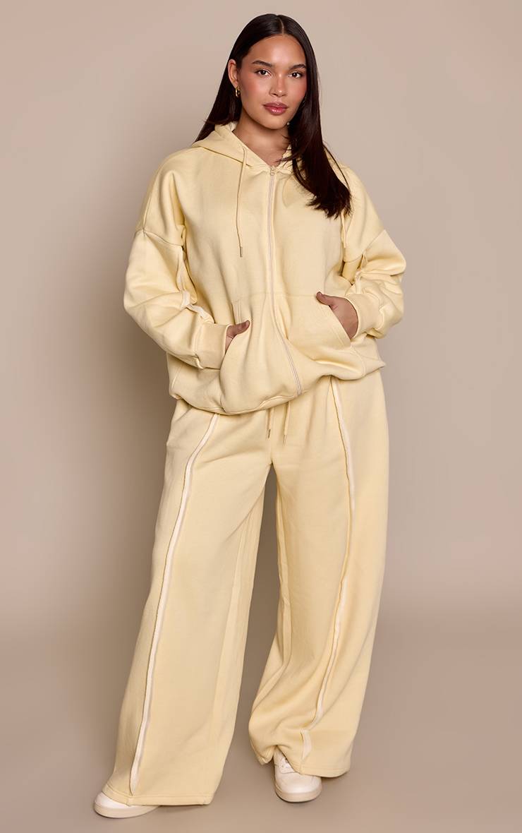 Butter Yellow Jogger Grande Taille Coupe Large Oversize Avec Détails De Coutures