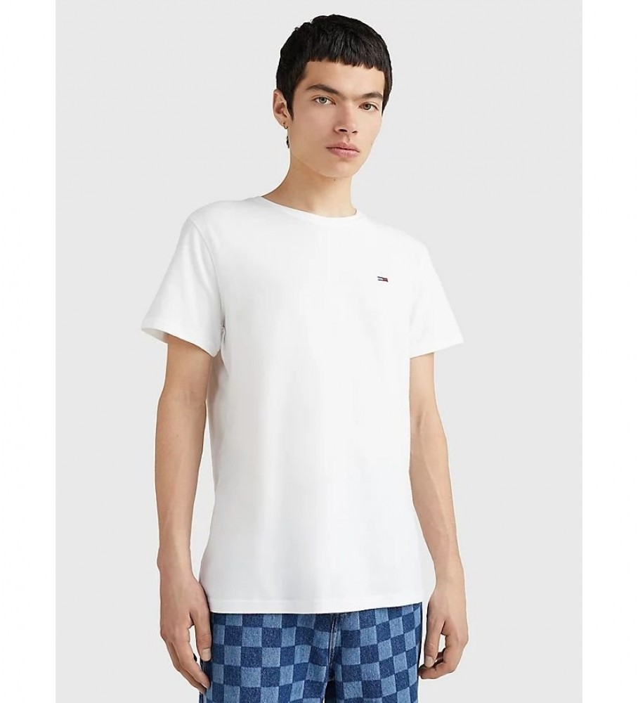Conjunto de duas camisetas brancas Tommy Jeans de corte slim.