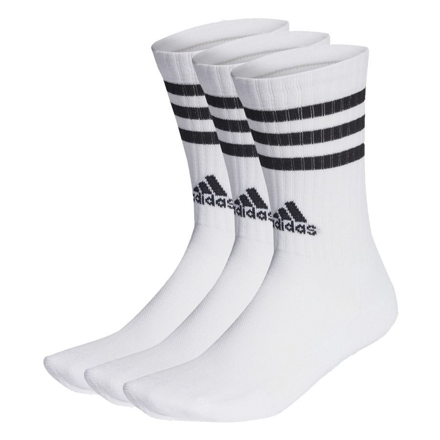 adidas Chaussettes 3-Stripes Cushioned Sportswear Crew Pack de 3 - Blanc/Noir