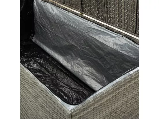 Prolenta Premium - Boîte de rangement de jardin résine tressée 180x90x70 cm gris