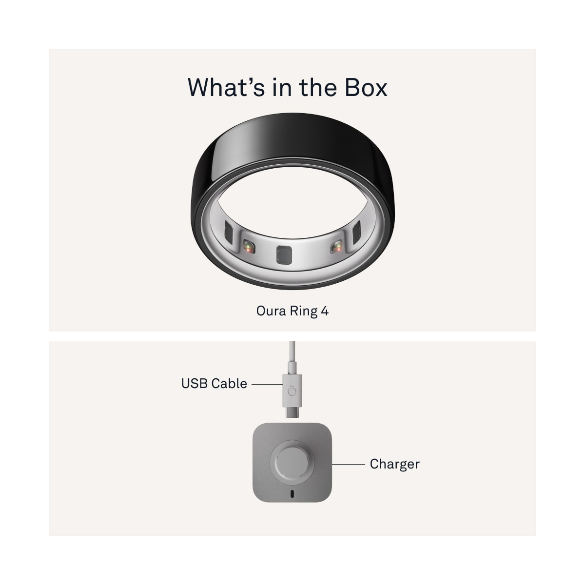 Oura-ring smarttring 4 størrelse 7 (Black)