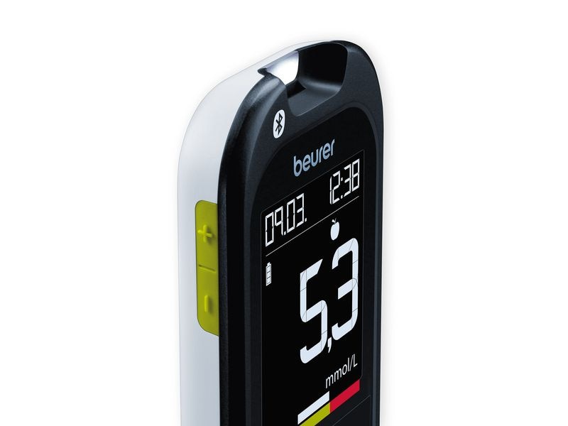 Beurer Blutzuckermessgerät GL 49 mmol/L Blutzuckermessgerät mit USB-Kabel