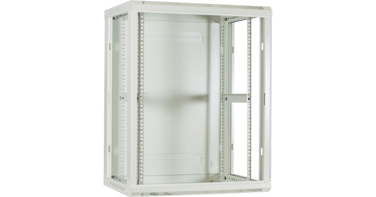 DSI15U witte wandkast met glazen deur - DS6415W server rack  (Wit, 600 x 450 x 770mm)