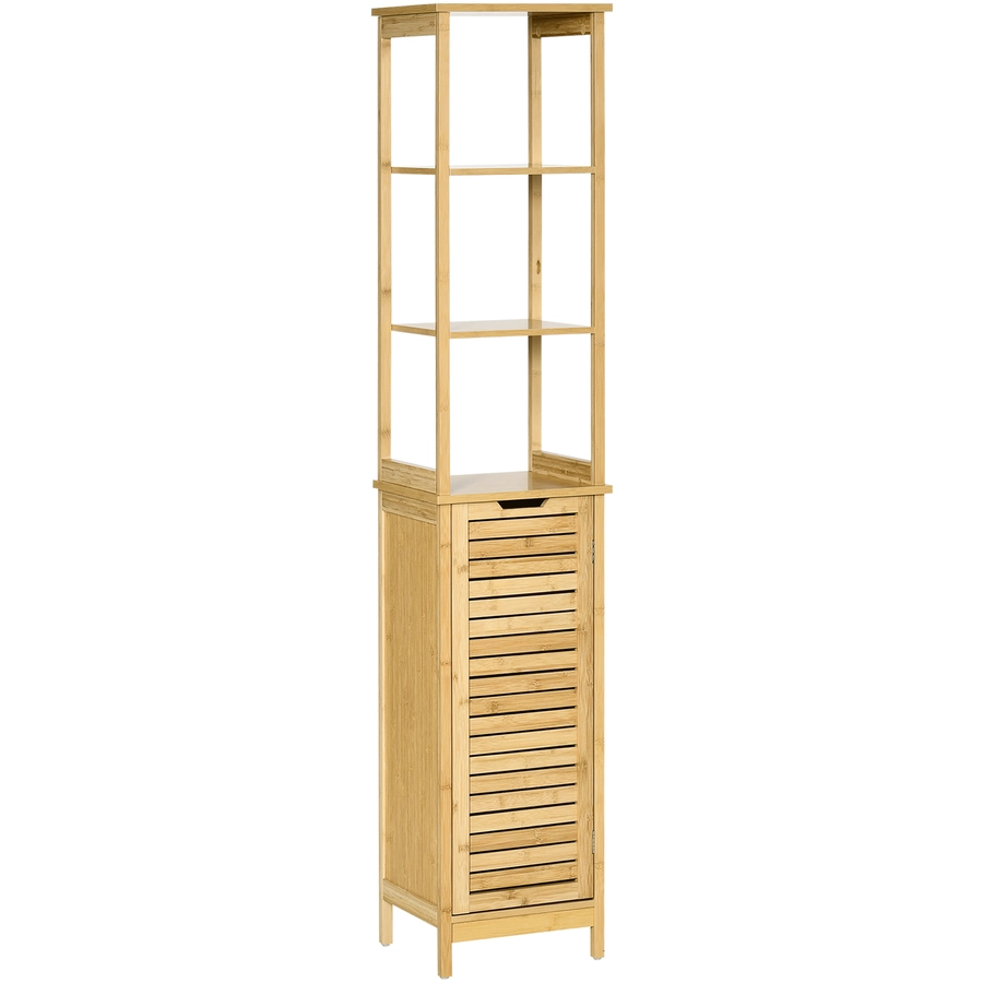 kleankin Badezimmerschrank mit 3 Ablagen natur