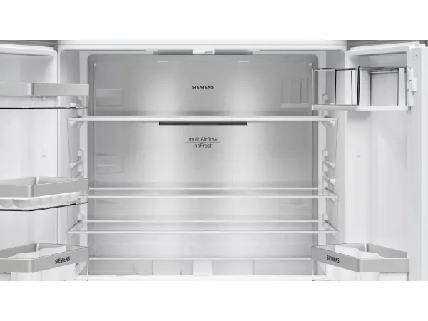 Siemens KF96NAXEA - Køleskab/fryser - bund-fryser - bredde: 91 cm - dybde: 73.1 cm - højde: 183 cm - 605 liter - Klasse E - BlackSteel