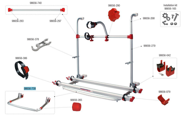 Fiamma Auflagebügel passend für Carry Bike Pro Autotrail - Fiamma Ersatzteilnummer 98656-739