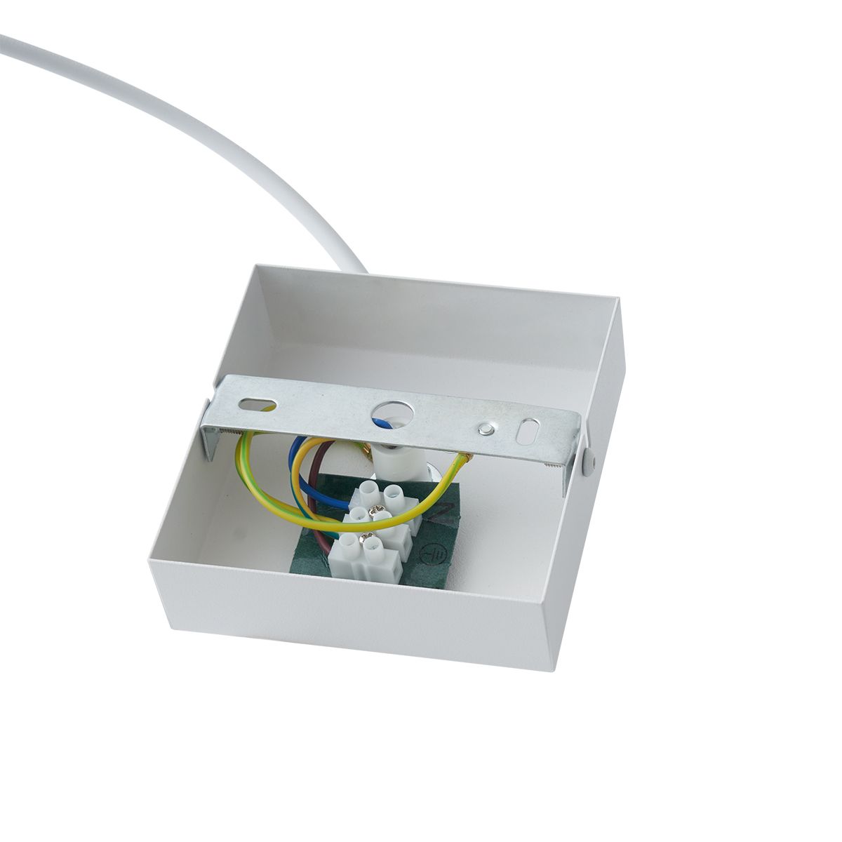 Voeding met vierkante bevestigingsplaat voor 1-fase rail wit - Slimline