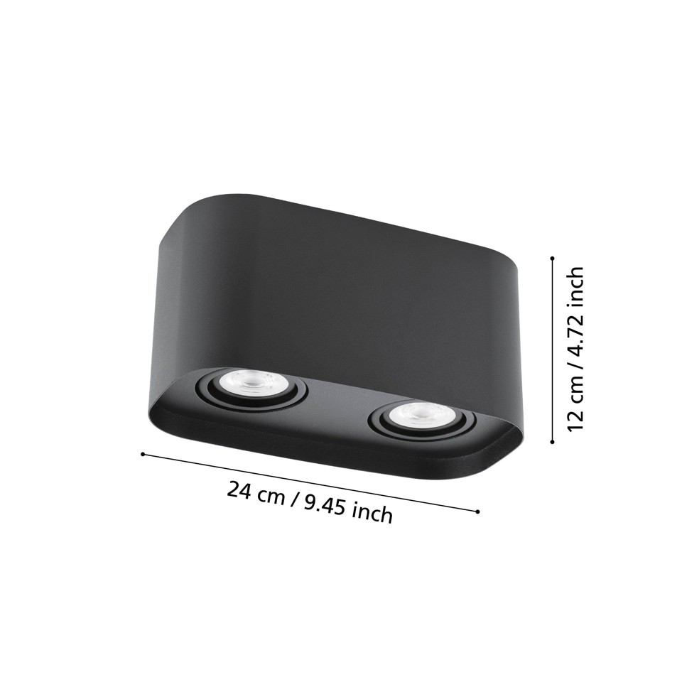EGLO - Caminales-Z loftlampe sort 12,5x24 - RGB + TW - Zigbee, Bluetooth