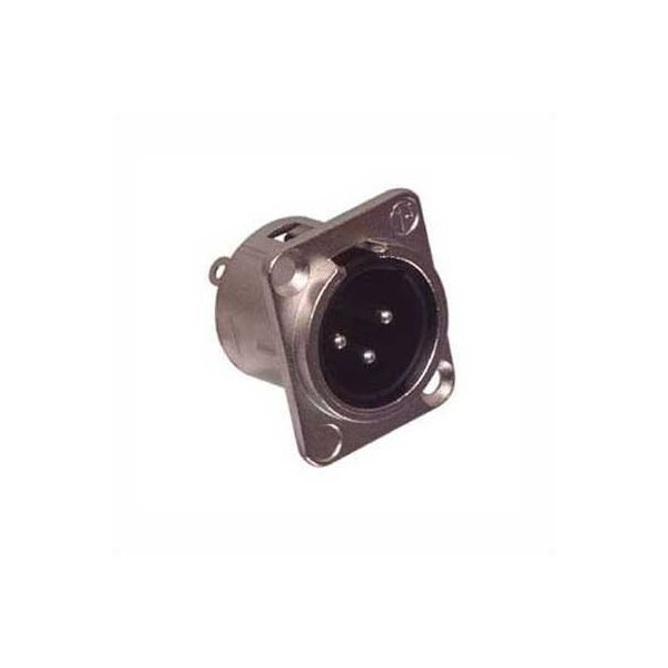 Neutrik Ficha Xlr Macho 3 Pinos Painel - NTR-NC3MDL1