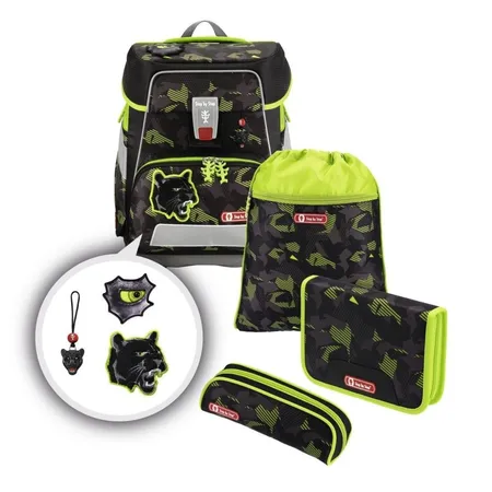 Step by Step Schulranzen-Set e-SPACE Black Cat, 5-teilig