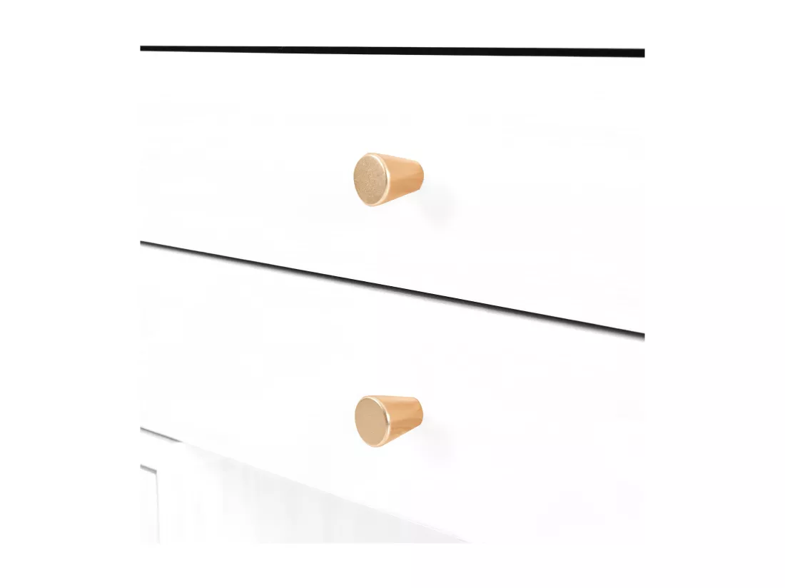 Coiffeuse avec miroir et éclairage LED - 3 tiroirs et une armoire latérale - Blanc(tabouret non inclus)