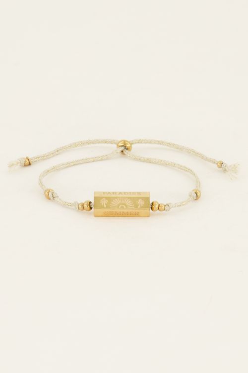 Souvenir beige armband love summer bedel