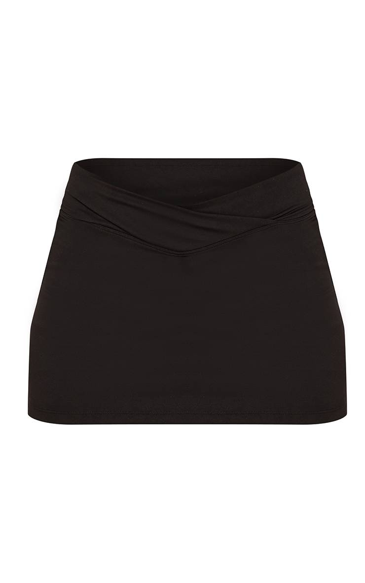 Noir Jupe-short De Sport Sculptante À Devant Croisé