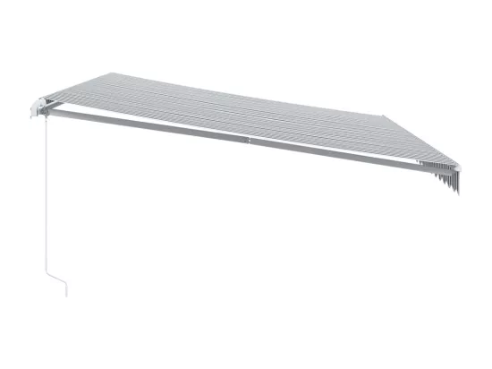 Auvent manuel rétractable anthracite et blanc 500x350 cm
