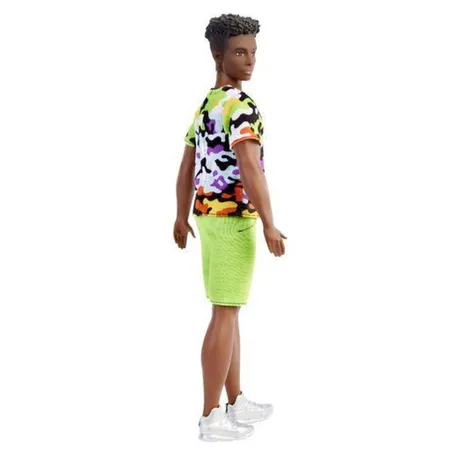 Barbie Ken Fashionistas Puppe, athletisch, schwarzes lockiges Haar, buntes Shirt