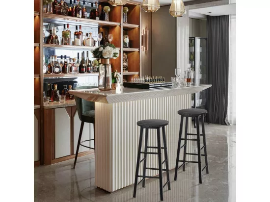 Tabourets de bar lot de 2, chaise de bar industrielle avec repose-pieds (noir)