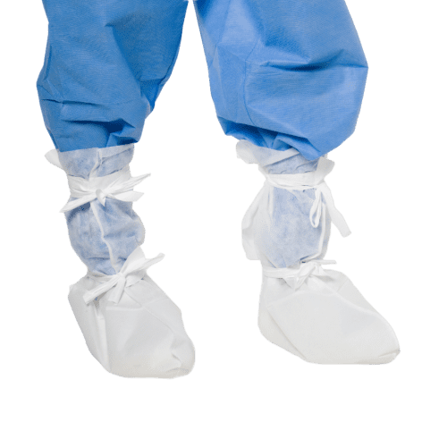 Surbotte PLP blanche 4 lacets semelle PE bleue Indutex