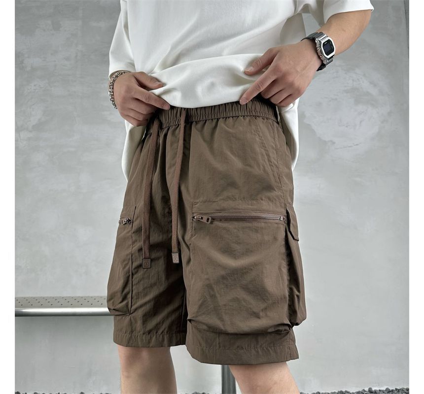 Derbundy - Effen cargoshorts met trekkoordtaille