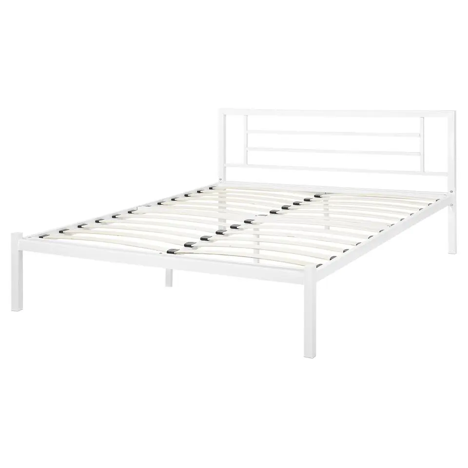 CUSSET - Tweepersoonsbed - Wit - 140 x 200 cm - Metaal