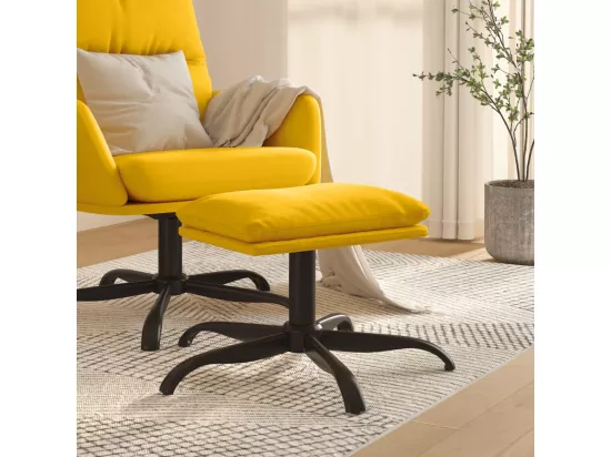 Repose-pied Jaune moutarde 60x60x36 cm Velours