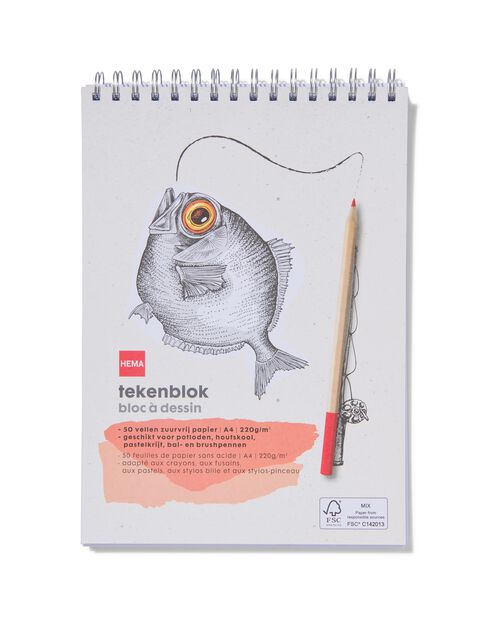 carnet de croquis avec spirale A4 220g