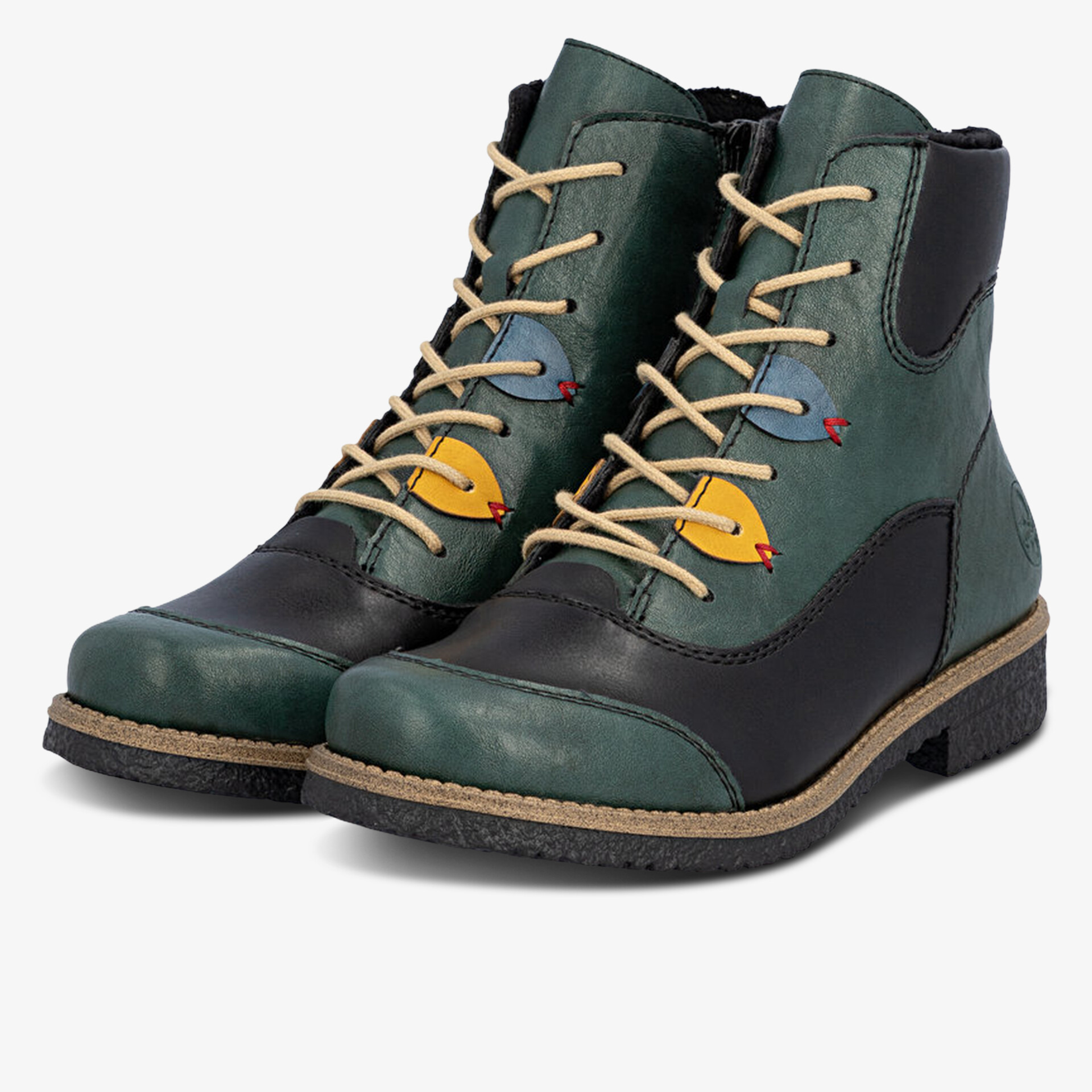 rieker Damen Schnürstiefeletten grün