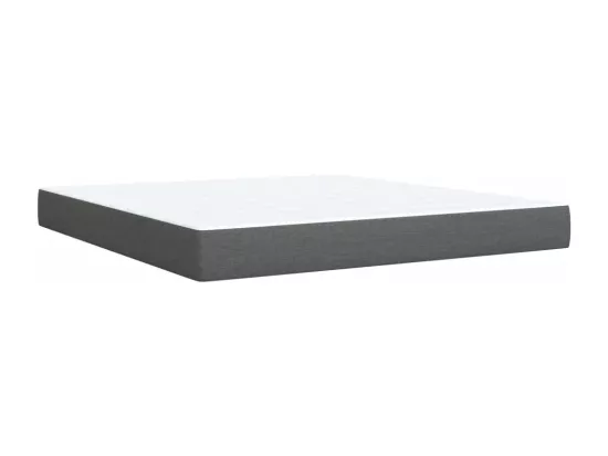Sommier à lattes de lit avec matelas Gris foncé 180x200cm Tissu