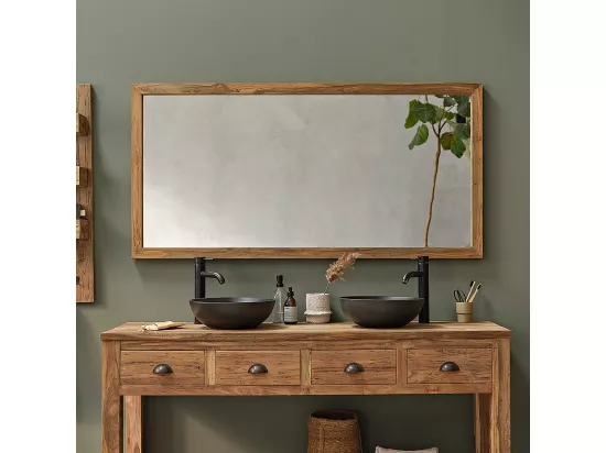 Miroir rectangulaire en teck recyclé massif