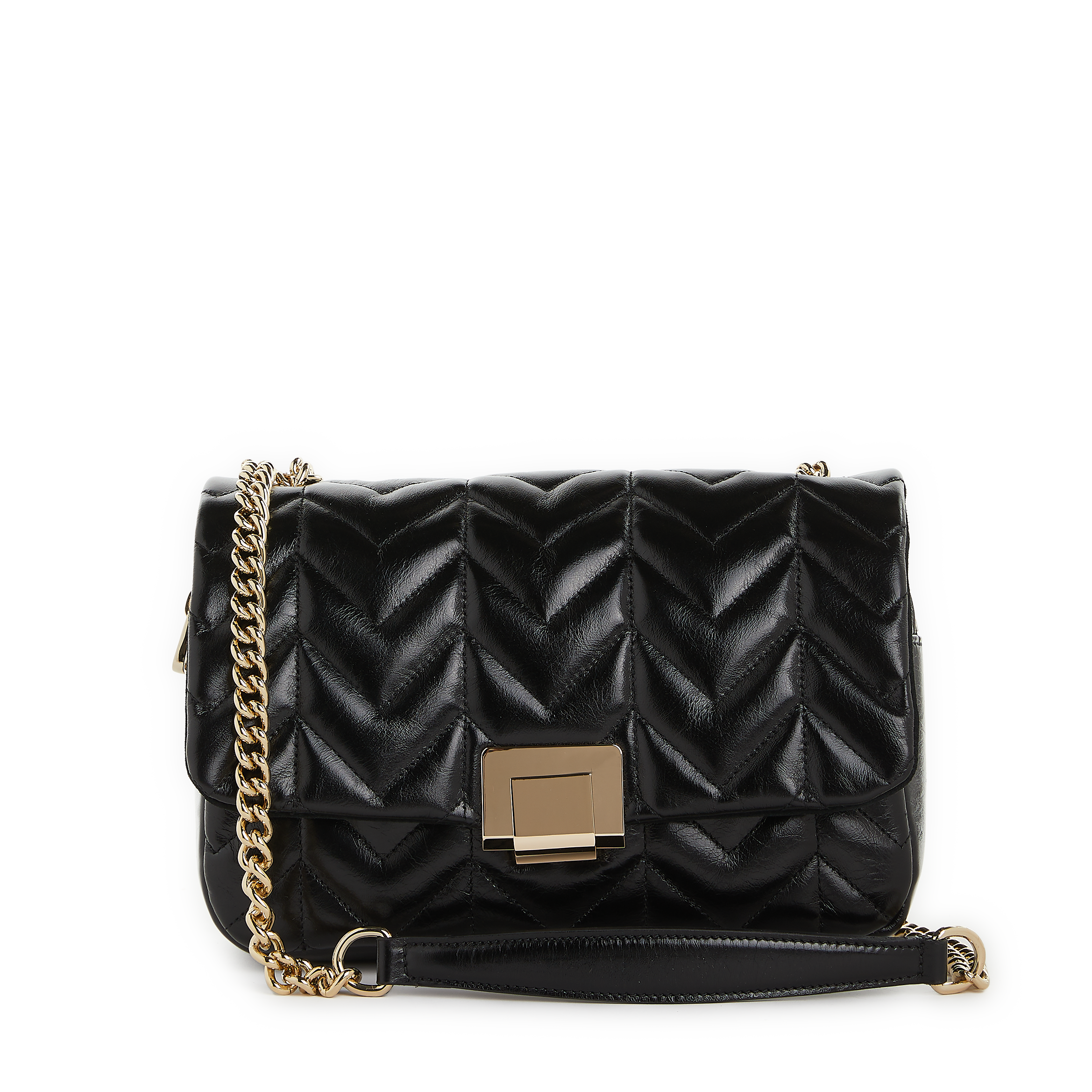 ELLA - Sac bandoulière en cuir matelassé | Noir
