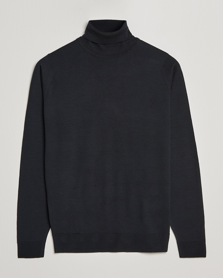 John Smedley Cherwell Extra Fine Merino Rollneck Black
