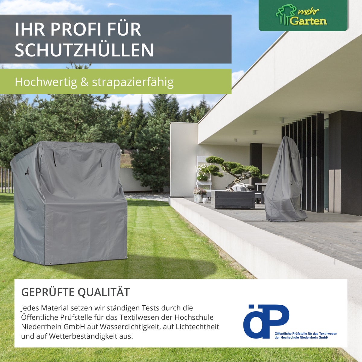 More Garden - Premium rechthoekige gasbarbecuehoes: 90(B) x 66(D) x 109(H) cm | Waterdichte en weerbestendige gasbarbecuehoes van Oxford 600D-stof | Afdekhoes voor barbecue | Zwart