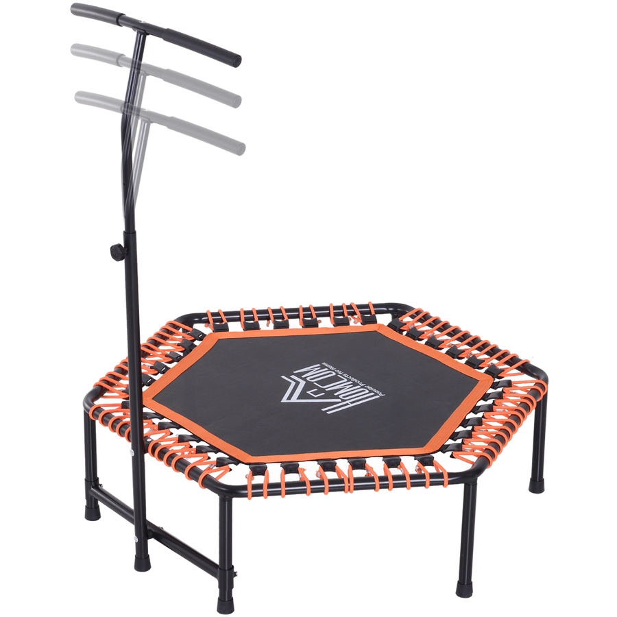 HOMCOM Fitness-Trampolin mit Haltegriff schwarz, orange