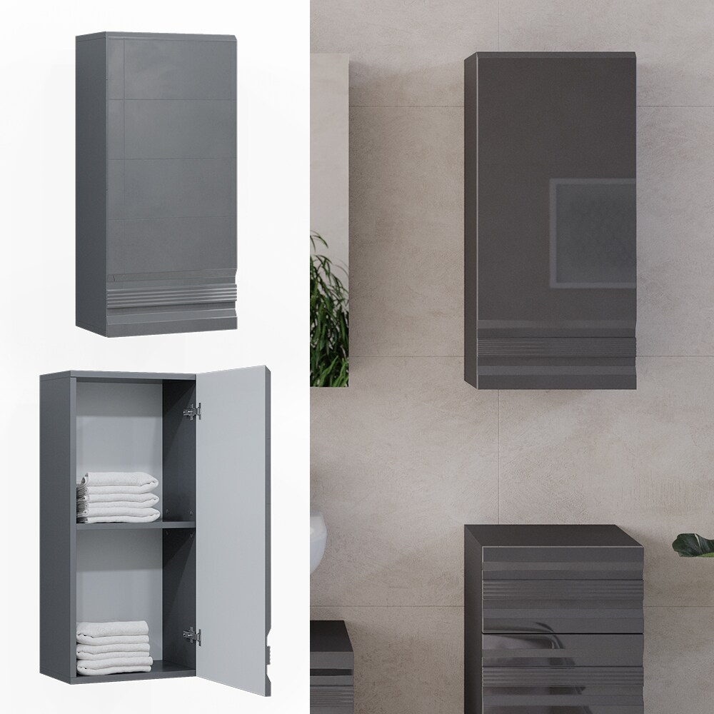 VICCO Bad Hängeschrank FREDDY anthrazit hochglanz Wandschrank Badschrank