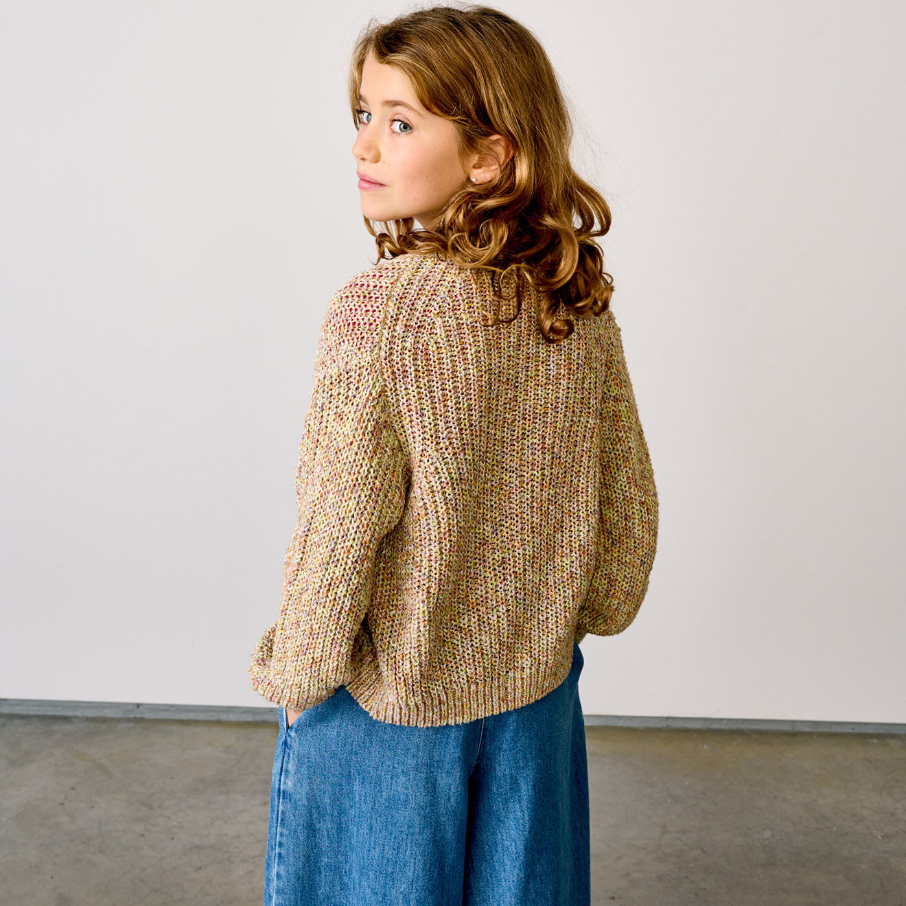 Bellerose Cardigan en Maille de Coton épaisse Auarz chiné beige