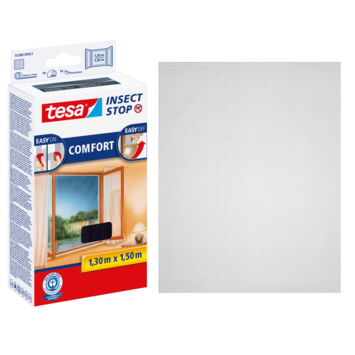tesa Insect Stop raamhor met klittenband Comfort 130x150 cm antraciet