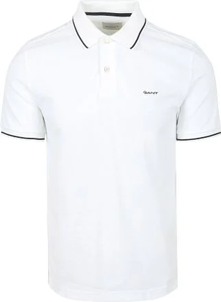 Gant Tipping Piqué Poloshirt Wit 2062034-110 kopen