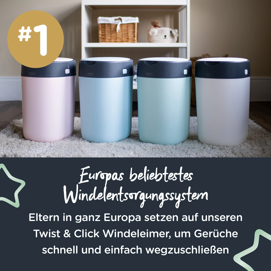 Tommee Tippee Nachfüllkassette für Twist & Click Advanced Windeleimer 3er Set