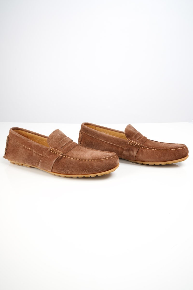 Mocassins suédine homme - cuir