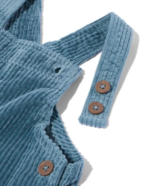 combinaison bébé en velours côtelé bleu