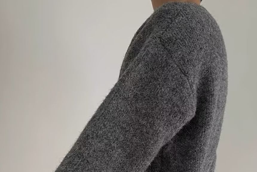 Capbrew - Effen oversized trui met ronde hals