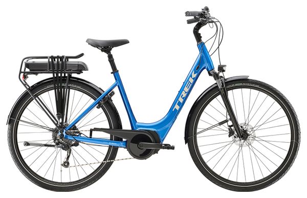 Vélo de Ville Électrique Trek Verve  2 Lowstep Shimano Acera/Altus 9V 400 Wh Bleu Alpine