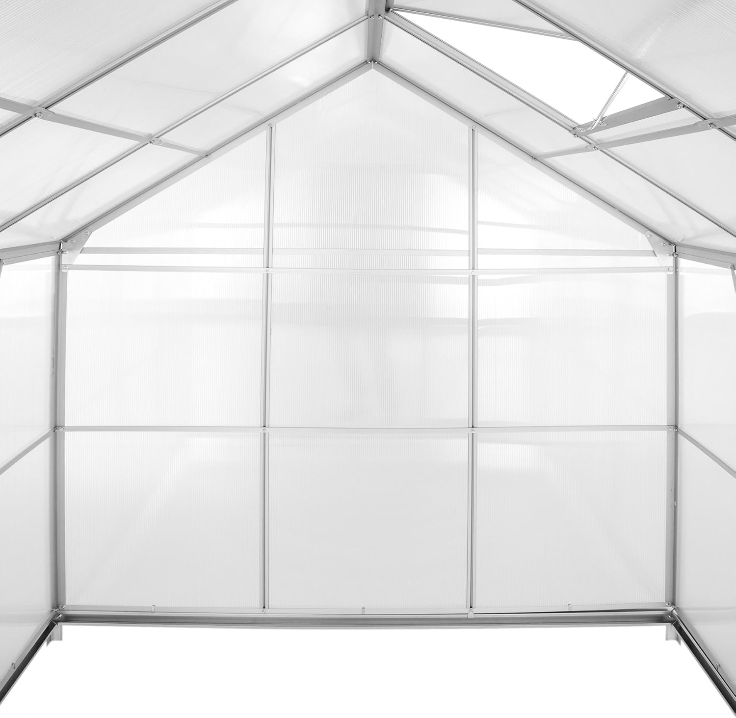 TecTake 800416 - Gewächshaus 190x185x195 cm, Stabile Rahmenkonstruktion aus eloxiertem Aluminium - Diverse Modelle (mit Fundament | Nr. 402472)