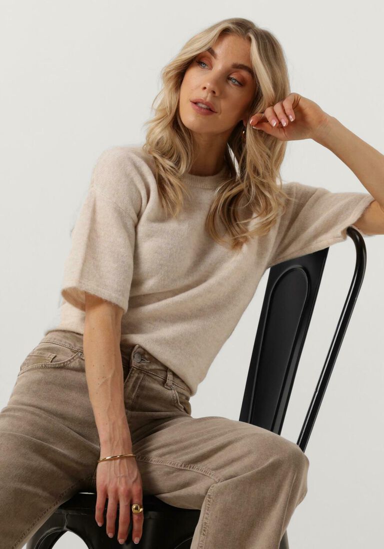 SELECTED FEMME beige selected femme t-shirt slfmaline-liliana 2/4 knit o-neck