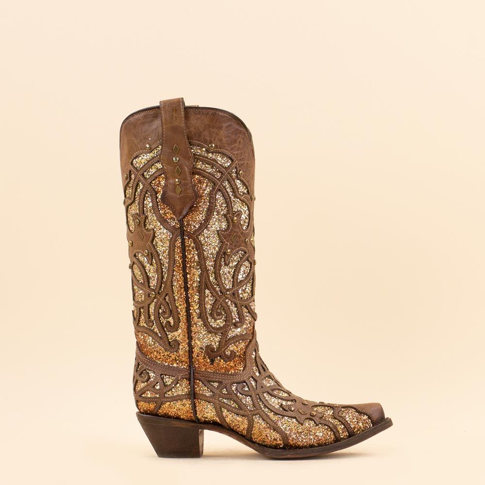 Corral bruine glitter boots