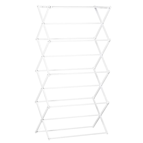 Sammenleggbar Klær Airer 8 Levels Tårntørker Metall Plast Hvit 74X35X144Cm