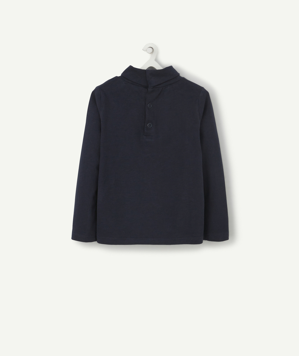 SOUS PULL BÉBÉ GARÇON EN COTON AVEC COL MONTANT MARINE