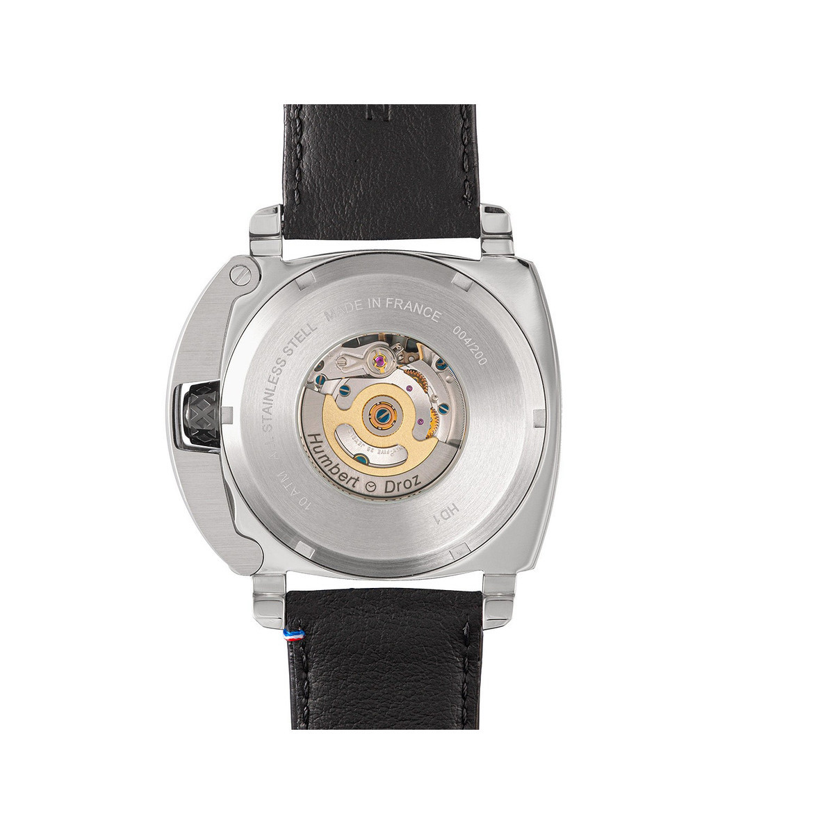 Montre HUMBERT-DROZ hd1 homme automatique, bracelet cuir noir