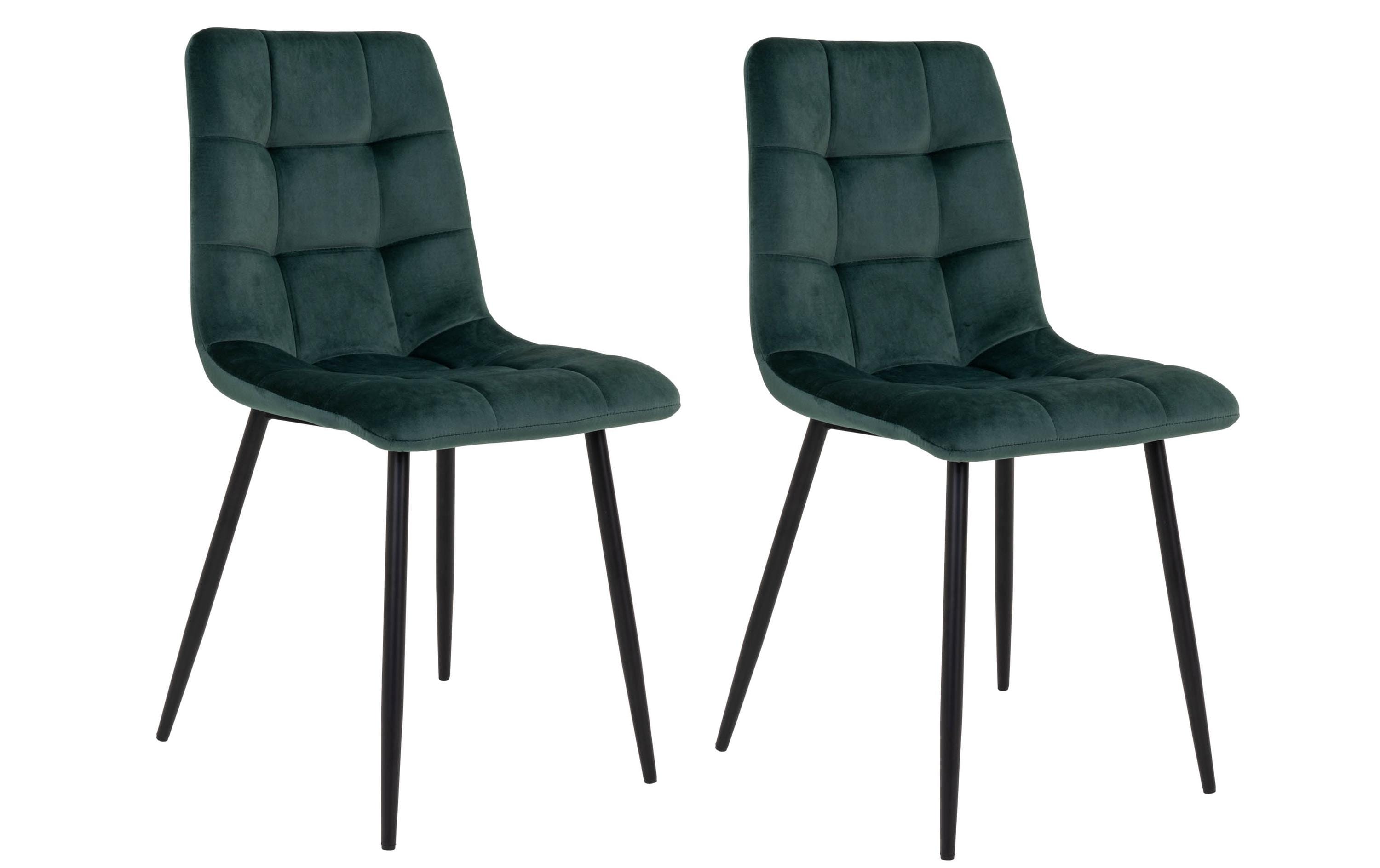 Stuhl Middelfart 2 Stück, 86 x 55 cm, Grün/Schwarz<br>Stabile Esszimmerstühle