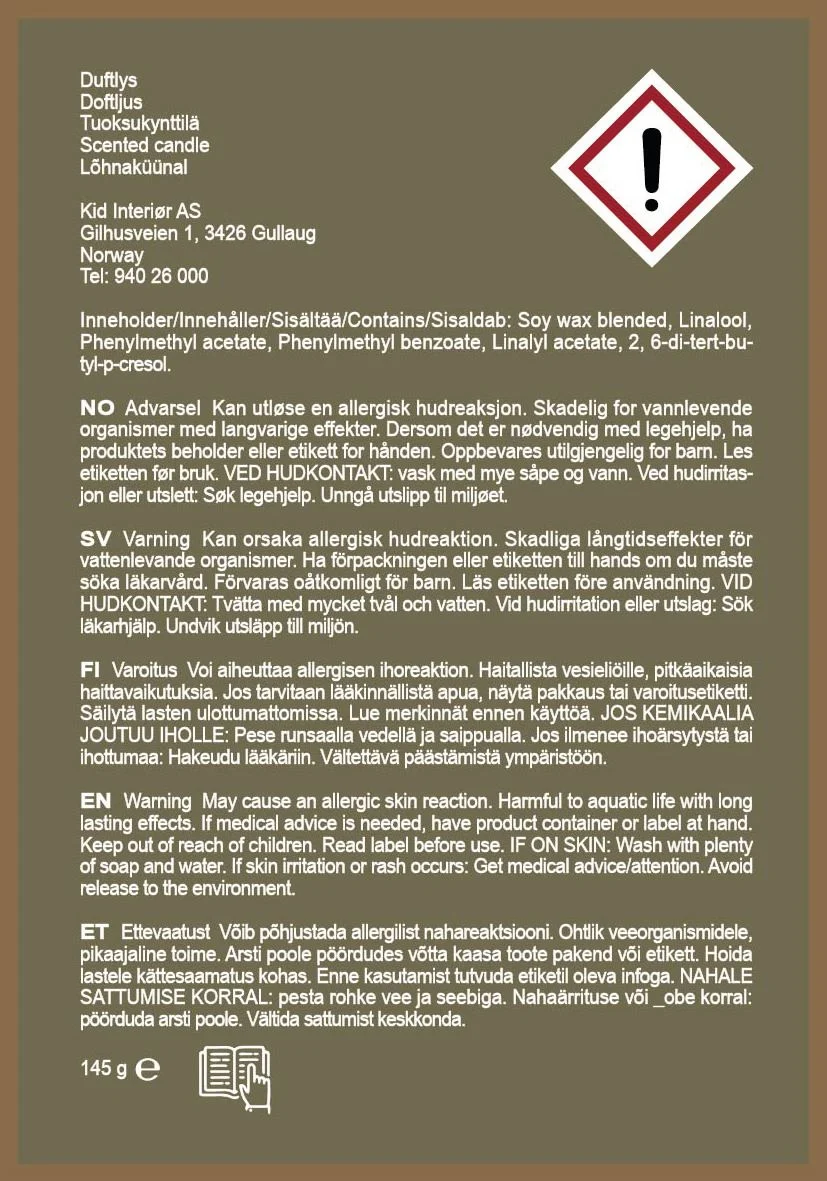Duftlys grønn - 145 g